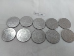 Lote de 10 moedas de 5000 cruzeiros datadas de 1992.