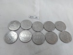 Lote de 10 moedas de 5000 cruzeiros datadas de 1992.