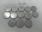 Lote de 13 moedas de 10 centavos de cruzeiro real da década de 90, serie animal.