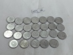 Lote de 26 moedas de 10 centavos de cruzado, década de 80.