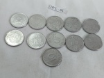 Lote de 11 moedas de 10 cruzados, década de 80.