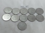 Lote de 11 moedas de 10 cruzados, década de 80.