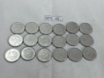 Lote de 18 moedas de 50 centavos de cruzados, década de 80.