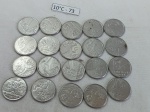 Lote de 20 moedas de 20 cruzeiros novo, década de 90.