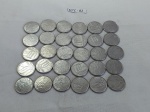 Lote de 30 moedas de 10 cruzeiros novo, década de 90.