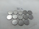 Lote de 13 moedas de 50 centavos de cruzado novo, década de 90.