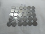 Lote de 30 moedas de 10 cruzeiros novos, década de 80.