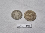 Lote de 2 moedas, sendo uma portuguesa de 50 centavos 1947 e uma de 100Kr 1995 Island.