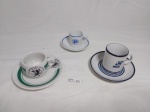 Lote de 3 xícaras de café promocionais em porcelana para colecionador.