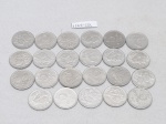 Lote de 23 moedas de 5 centavos em aço inox, década de 60.