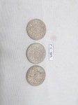 Lote de 3 moedas antigas de Shilling.