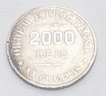 Brasil - Moeda de 1000 reis em prata 900, datada de 1906, periodo Réis da república. Medindo 32,5mm, pesando 20 gramas.