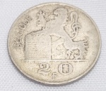 Bélgica- Moeda de 20 francos em prata 835, datada de 1950, periodo Rei Baudouin. Medindo 27mm, pesando 8 gramas.