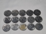 Brasil - 15 Moedas de 50 cruzeiros, década de 80, período Cruzeiro (1942-1986).