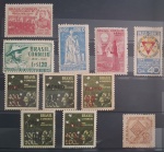 ANO COMPLETO DE SELOS COMEMORATIVOS - 1944 - COM 11 SELOS NOVOS SEM CARIMBO INCLUINDO OS AÉREOS