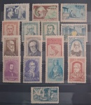 ANO COMPLETO DE SELOS COMEMORATIVOS - 1952 - COM 16 SELOS NOVOS SEM CARIMBO