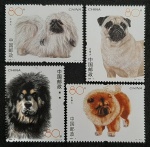 CHINA - FAUNA/CACHORRO 4 SELOS - MINT