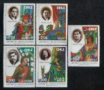 CHILE - CATORES LÍRICOS - SÉRIE COM 5 SELOS  MINT