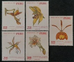PERU - FLORA - SÉRIE COMPLETA COM PONTOS DE ÓXIDO