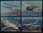 PITCAIRN - AVIÕES - SÉRIE COMPLETA COM 4 SELOS MINT - ABAIXO DO FACIAL 