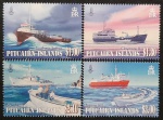 PITCAIRN - BARCOS - SÉRIE COMPLETA COM 4 SELOS MINT - ABAIXO DO FACIAL 