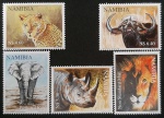 NAMIBIA - FAUNA - SÉRIE COMPLETA COM 5 SELOS MINT - ABAIXO DO FACIAL