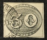 30 RÉIS COM CARIMBO DE OURO PRETO - PERFEITO - RHM 1800 UF