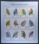 GUIANA - AVES - FOLHINHA COM 12 SELOS MINT