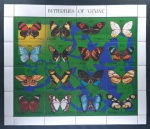 GUIANA - BORBOLETAS - FOLHINHA COM 16 SELOS MINT