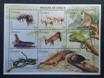 GAMBIA - FAUNA - FOLHINHA COM 9 SELOS MINT