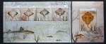 ANTIGUA BARBUDA - PEIXES - FOLHINHA COM 4 SELOS + BLOCO - MINT