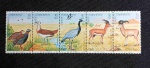 TURQUIA - FAUNA - SETENANT DE 5 SELOS NOVOS