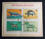 GUINE - FAUNA - BLOCO COM 4 SELOS CARIMBADOS
