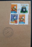 ENVELOPE CIRCULADO SELADO COM 2 SELOS DO SAPATEIRO TOTALMENTE DESLOCADOS
