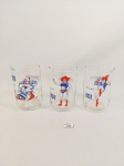 3 COPOS PROMOCIONAIS DA PEPSI DO THUNDERCATS EM VIDRO 1986 TELEPIX. MEDIDA: 11,5 CM DE ALTURA X 7 CM D