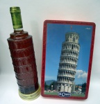 Lote com garrafa de vinho Blanco Toscana (Italy) safra 2003 lacrada + Lata vazia Torre de Pisa (Itália)
