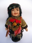 Índio Americano - Importado - em resina - trajes típicos - cocar - arco flecha - 31 cm - novo - maravilha
