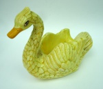 LINDA PEÇA em estuque REPRESENTANDO AVE AQUÁTICA (MARRECO?) 21 x 9 cm