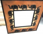 Espelho decorativo elefantes africanos - novo - montado em madeira - importado da Tailândia 40x40cm