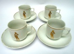 Jogo de café promo porcelana com 4 xícaras 5 cm x 5 diâm. e 4 pires 11 cm diâm. DECOLOR Espectrin