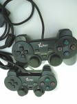 2 controles de jogos para Playstation - marca Feir - com cabos originais