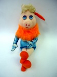 Miss Piggy importada - personagem do Muppet Show anos 70 - 25 cm tecido plush e cetim/marca Nanco