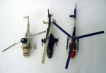 3 helicópteros Police  14 cm // Navy 11 cm // Airwolf 13 cm - metal - hélices ok!  1-Majorette
