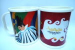 2 canecas plásticas - VISA CIRQUE DU SOLEIL - SALTIMBANCO - 11,5 X 13 cm  c/ alça