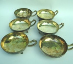 Jogo de 6 mini bowls em metal espessurados a prata 11,5 x 3,5 alt cm