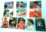 11 cards da coleção de cards sobre a trajetória de Ayrton Senna