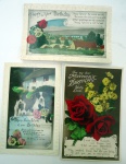 3 Postal/Foto cor - composição Tema Rosas (Printed in England)  14,3 x 9 cm cores - lindas peças