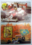 Filatelia Brasil - 2 blocos filatélicos :  AYRTON SENNA E NELSON PIQUET