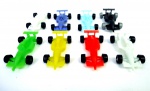 Lote de 8 fórmulas 1 coloridos em plástico injetado - 5 cm