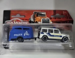 Miniatura Majorette Trailer Mercedes - AMG G63  Police,  Escala 1/64, Lacrada, Item no estado conforme fotos. Carrinho de coleção.